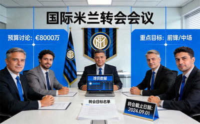 国际米兰管理层在办公室商讨转会事宜的示意图